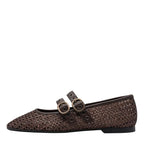 Women's Tamaris Lorita 1-22144-46 Double Strap Flat Ballerina Shoes - Mocha
