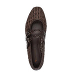 Women's Tamaris Lorita 1-22144-46 Double Strap Flat Ballerina Shoes - Mocha