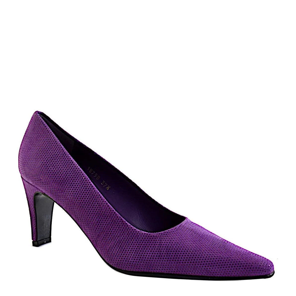 Women's EYE Mid Heel Leather Court Shoes F 73 - Purple Snake
