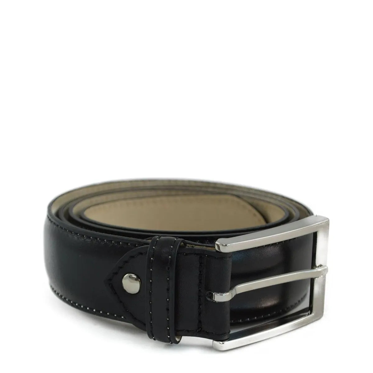 Cintura in ecopelle con fibbia metallica larga 40 mm Black 105 Cintura in ecopelle con fibbia metallica larga 40 mm Black 105