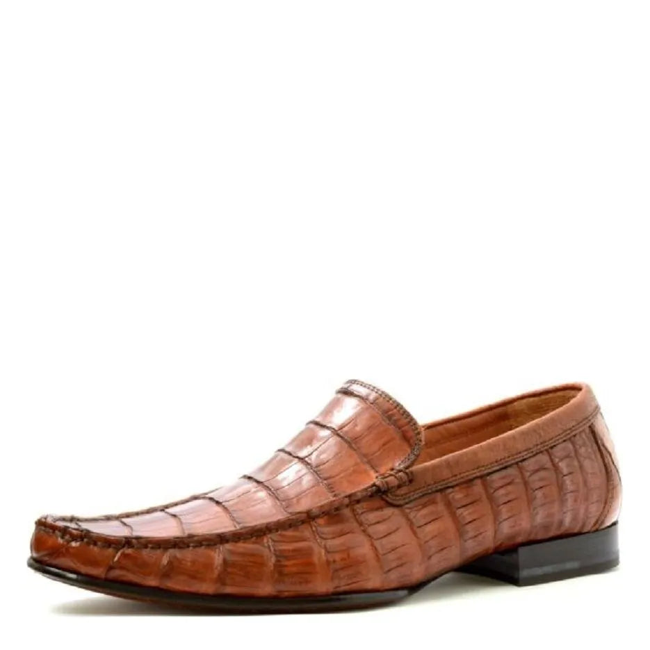 Men's EYE Exotic Alligator & Ostrich Skin Leather Shoes TS 170 - Tan