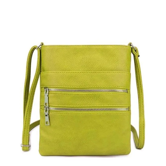Women's Long & Son Medium Cross Body Bags 18802 - Lime Green