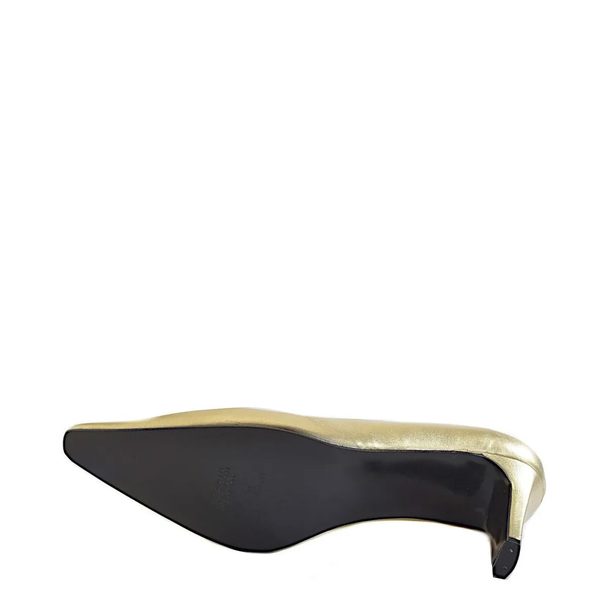 Women's EYE Mid Heel Leather Court Shoes F 73 - Gold