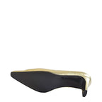 Women's EYE Mid Heel Leather Court Shoes F 73 - Gold