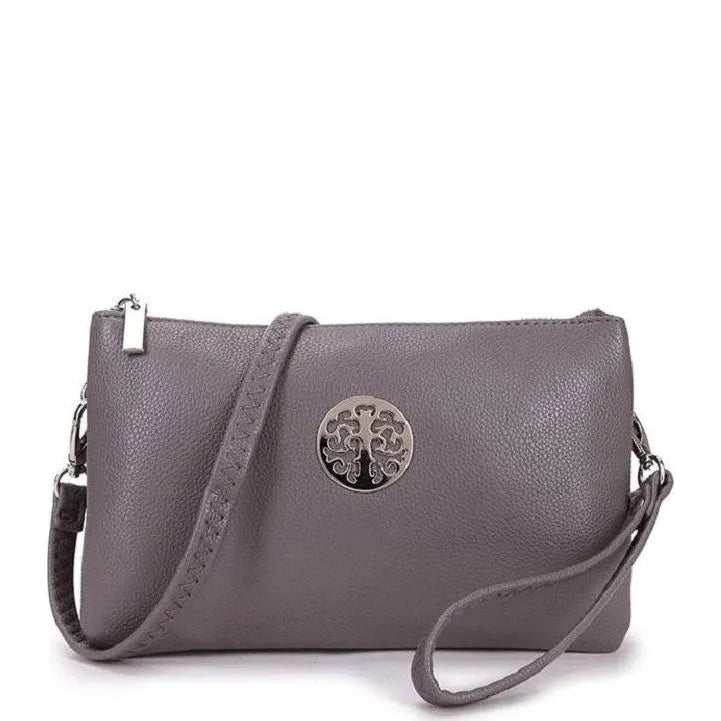 Women's Long & Son Medium Clutch, Wristlet, Shoulder, Cross-Body Bags 23321 - Grey