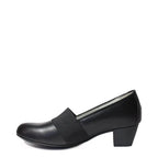 Women's Waldläufer Hilaria 358505 186 001 Wide Fitting Leather Court Shoes - Plain Black