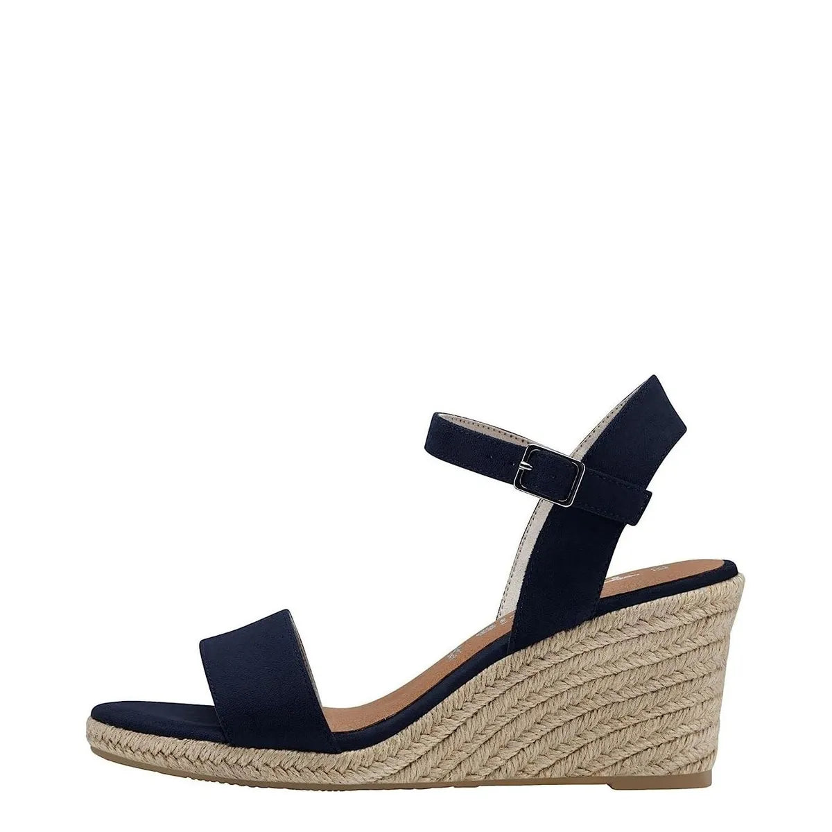 Women's Tamaris 1-28300-42 Vegan Espadrille Wedge Sandals - Navy