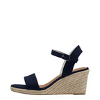Women's Tamaris 1-28300-42 Vegan Espadrille Wedge Sandals - Navy