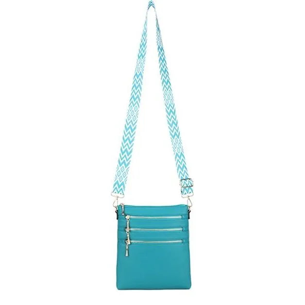 Women's Long & Son Lightweight Medium Cross Body Bags 23358 - Teal