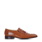 Men's VITELO Croc Print Leather Slip On Shoes TS 11- Tan