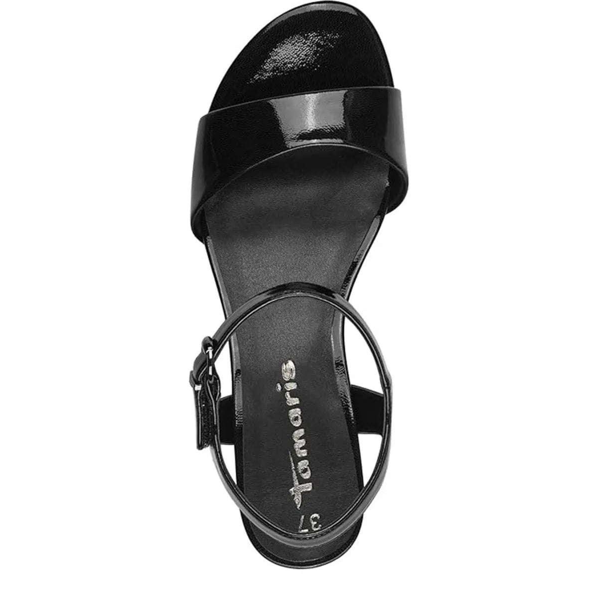 Women's Tamaris 1-28249-42 Block Heeled Sandals K 20 - Black Patent