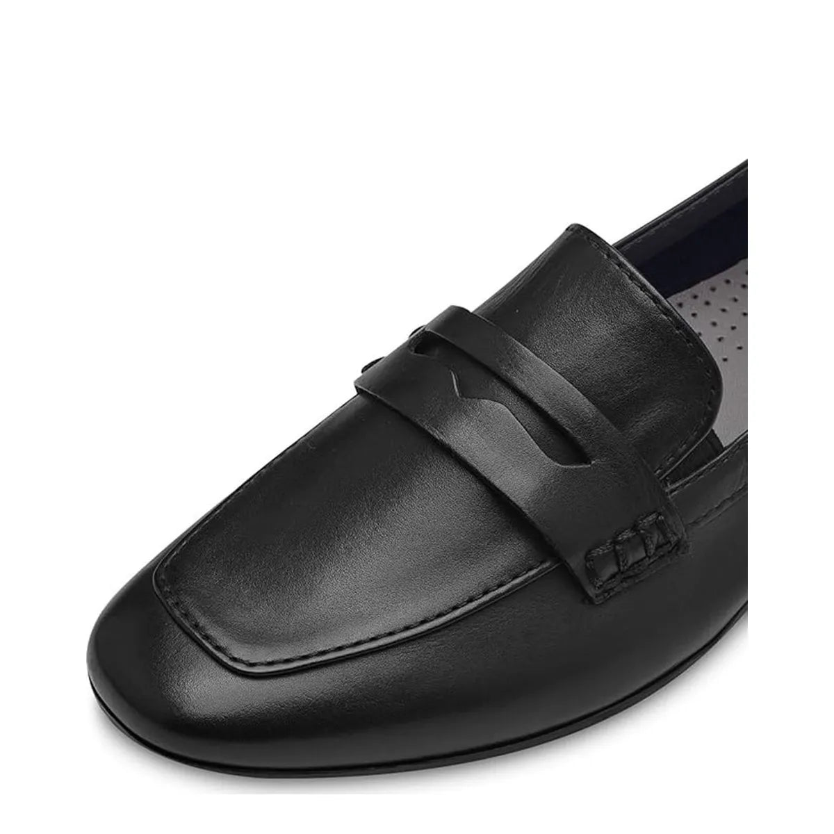 Women's Tamaris 8-54201-42 Wide Comfort Fit Leather Loafer Shoes - Black