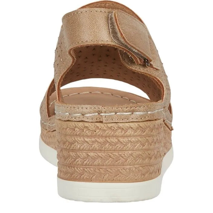 Women's Shoes By Emma Havana Lightweight Laser Cut Diamante Wedge Heel Sandals - Beige