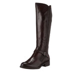 Women's Tamaris 1-25511-25 Flat Leather Knee High Boots - Mocca Brown