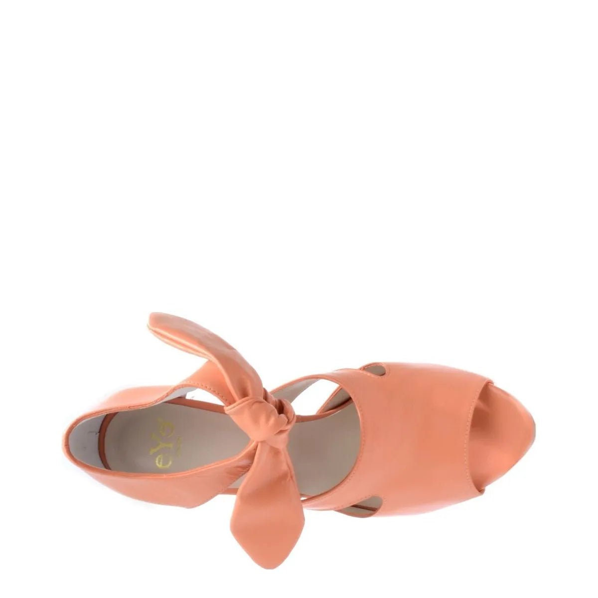 Women's EYE Strappy High Heel Tie-Up Leather Sandals L 34 - Peach