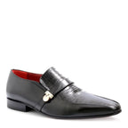Men's VITELO Slip-On Leather Shoes with Trim Detail TS 42 - Black