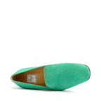 Men's VITELO Leather Suede Slip On Slipper Shoes M 50 - Green