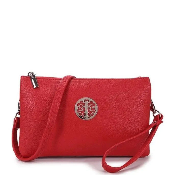 Women's Long & Son Medium Clutch, Wristlet, Shoulder, Cross-Body Bags 23321 - Red