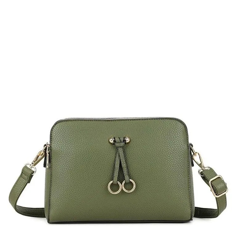 Women's Long & Son Medium Shoulder & Cross Body Hand Bags 23327 - Dark Green
