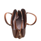Women's BESSIE Logo Print Two Tone Tote Bags BH4726 - Coffee