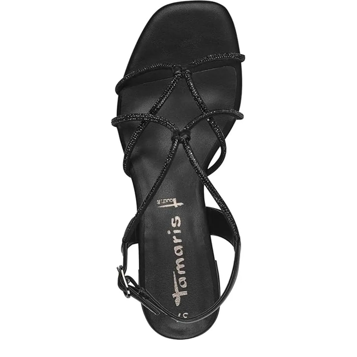 Women's Tamaris 1-28236-42 Vegan Block Heeled Strappy Sandals - Black