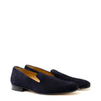 Men's VITELO Leather Suede Slip On Slipper Shoes M 50 - Navy