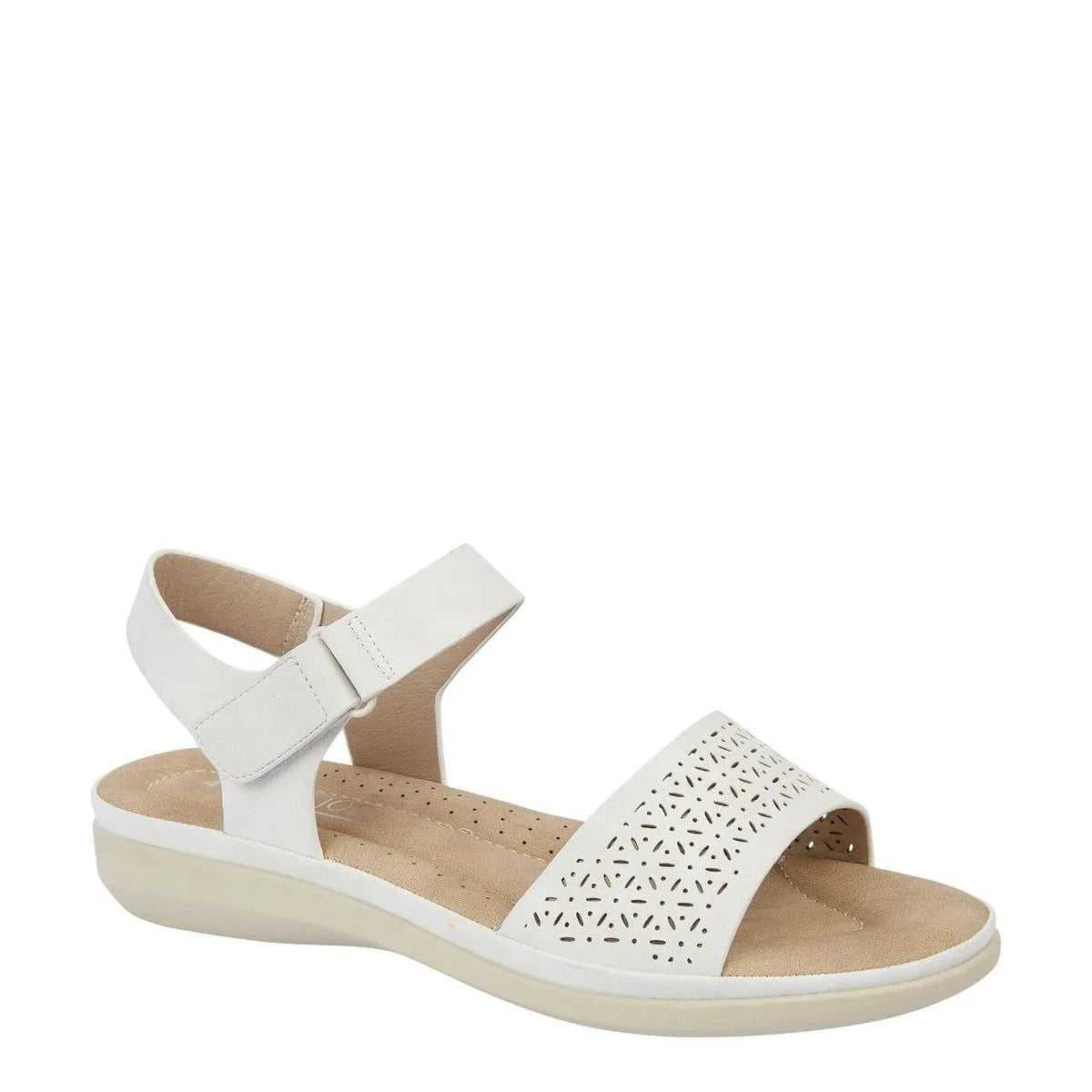 Women's JO & JOE Florence Lightweight Flower Trim Sandals - White