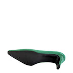 Women's EYE Mid Heel Leather Court Shoes F 73 - Green Snake