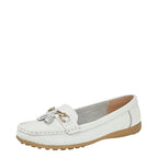 Women's Boulevard L 748 Leather Tassel Loafer Shoes - White