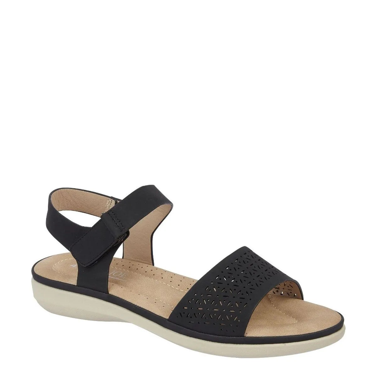 Women's JO & JOE Florence Lightweight Flower Trim Sandals - Black