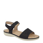Women's JO & JOE Florence Lightweight Flower Trim Sandals - Black