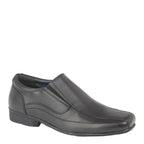 Boy's ROAMERS B690A Twin Gusset Leather Slip-On Shoes - Black