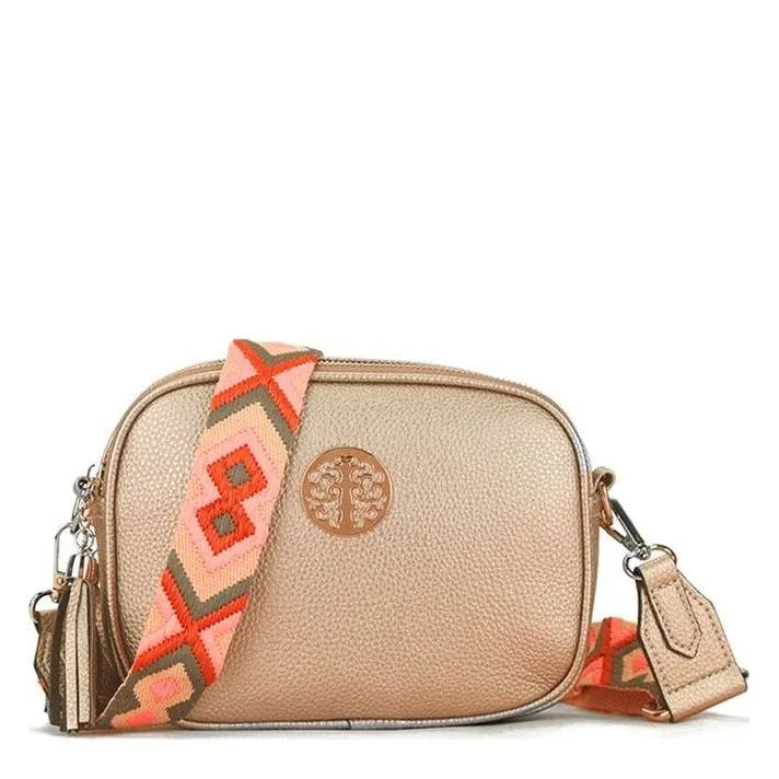 Women's Long & Son Medium Shoulder & Cross-Body Bags 32227 - Gold