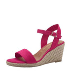 Women's Tamaris 1-28300-20 Vegan Espadrille Wedge Sandals - Fuchsia