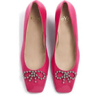 Women's Eye Decorative Trim Leather Court Shoes G 131 - Fuchsia Pink