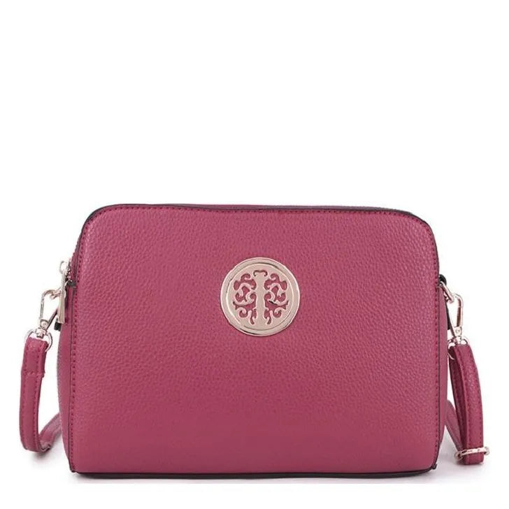 Women's Long & Son Medium Shoulder & Cross Body Hand Bags D1585-1 - Wine