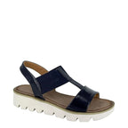 Women's Cipriata Aladina L221 Elasticated Wedge Sandals - Navy Patent