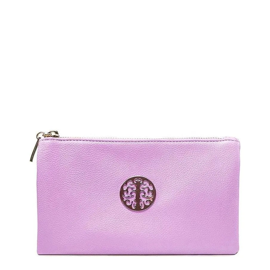 Women's Long & Son Small Clutch, Wristlet, Shoulder ,Cross-Body Bags 3141 - Lilac