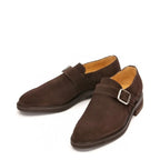 Men's Berwick 1707 Monk strap 3520 Goodyear Welted Leather Shoes M 28 - Brown Suede