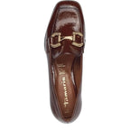 Women's Tamaris 1-24316-43 Trotteur Patent Loafer Shoes K 15 - Cognac