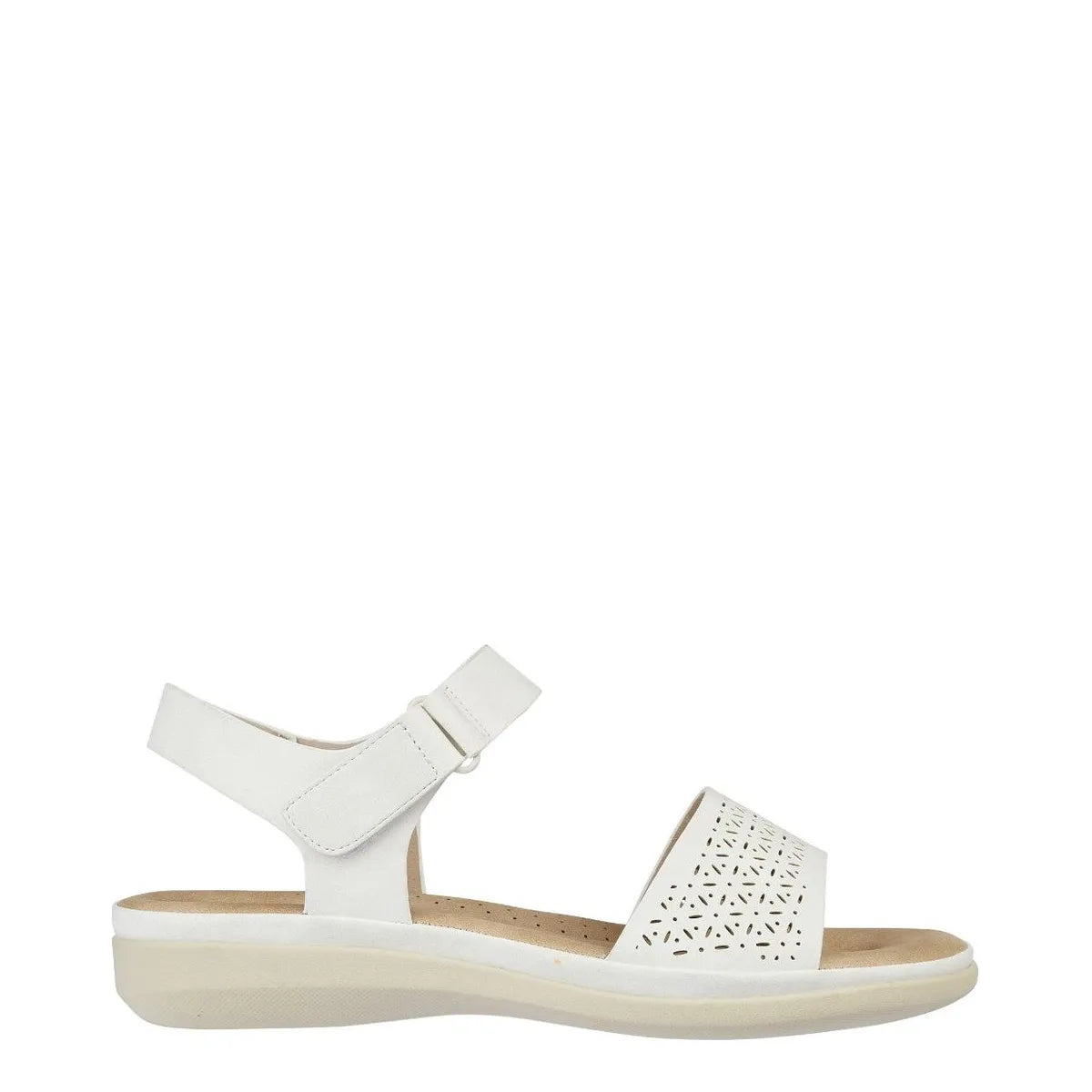 Women's JO & JOE Florence Lightweight Flower Trim Sandals - White