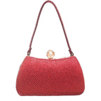 Women's Bessie HB1054 Vintage Top Handle Evening Clutch Bag - Red