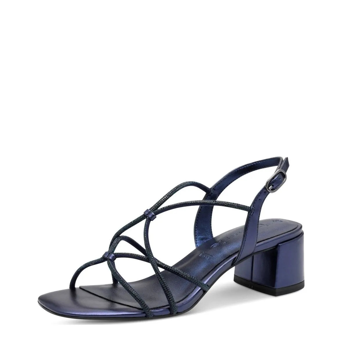 Women's Tamaris 1-28236-42 Vegan Block Heeled Strappy Sandals - Navy