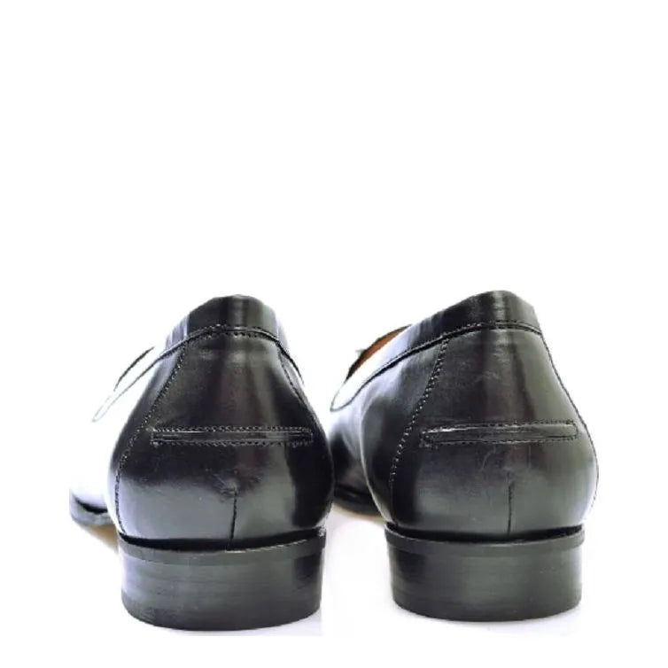 Women's EYE Pointed Toe Polished Leather Loafer Shoes F 108 - Black