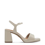 Women's Tamaris 1-28342-44 Flared Heeled Sandals K 21 - Ivory Patent