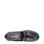 Women's Boulevard L 407 Saddle Trim Wedge Heel Shoes - Black Patent