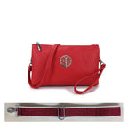 Women's Long & Son Medium Clutch, Wristlet, Shoulder, Cross-Body Bag with Additional Straps 23353 - Red