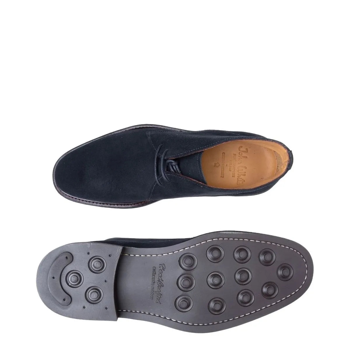 Men's John White Westfield Suede Chukka Lace-Up Boots - Navy Suede