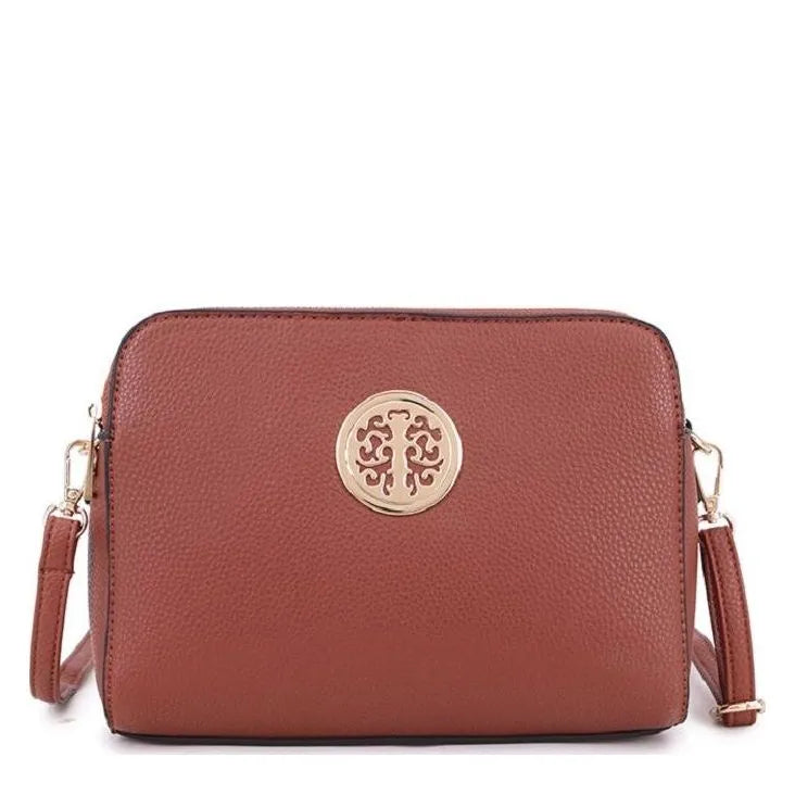 Women's Long & Son Medium Shoulder & Cross Body Hand Bags D1585-1 - Brown