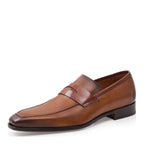 Men's Eye Slip-On Saddle Loafer Leather Shoes 5479 PC 13 - Tan
